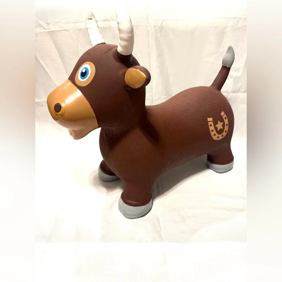 Waddle Bull Bouncer Inflatable Ride on Toy Hopper Brown (FB101546) - Picture 2 of 7